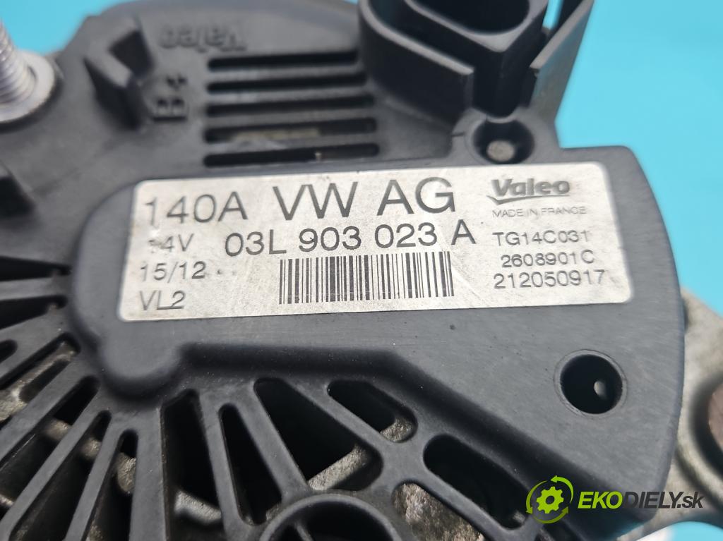 Vw Golf VI 2008-2013 1.6 tdi 105 hp manual 77 kW 1598 cm3 5- Alternator 03L903023A (Alternátor)