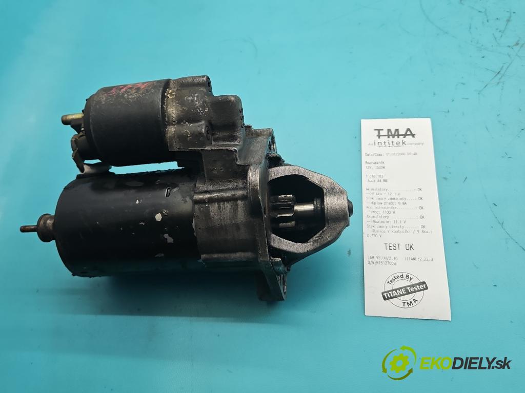 Audi A4 B6 2000-2004 1.6 8V 102 hp manual 75 kW 1595 cm3 4- startér: 0001107073 (Startér)