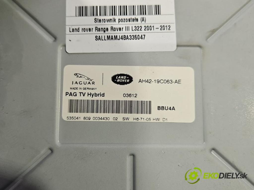 Land rover Range Rover III L322 2001-2012 4.4 V8 313 hp automatic 230 kW 4367 cm3 5- řídící jednotka AH42-19C063-AE