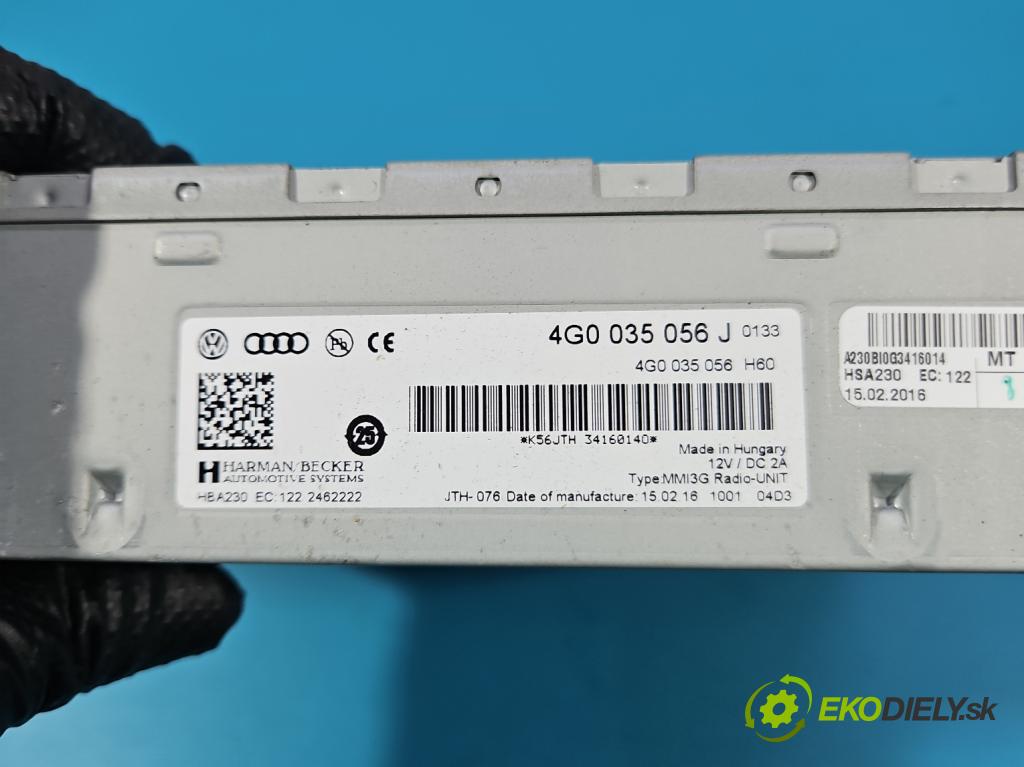 Audi Q5 2008-2016 2.0 tdi 190 HP automatic 140 kW 1968 cm3 5- Radio originál 4G0035056J