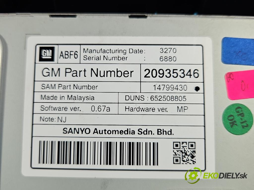 Opel Astra IV 2009-2015 2.0 cdti 160 HP manual 118 kW 1956 cm3 5- Zobrazit: 20935346 (Prístrojová doska)