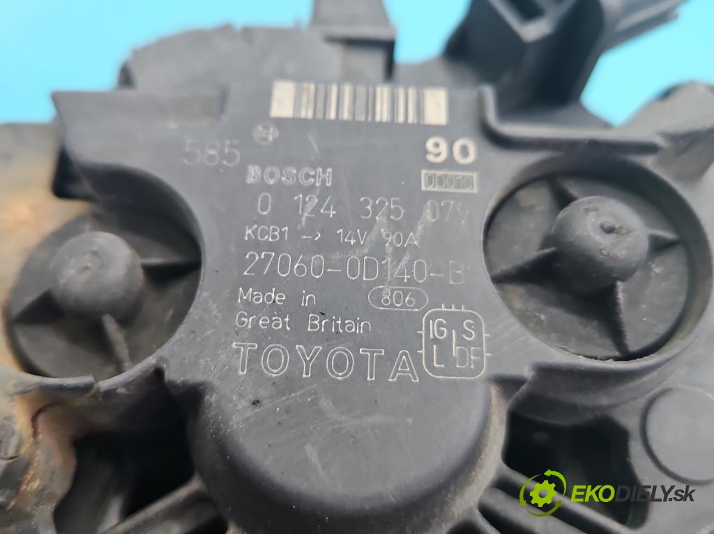 Toyota Avensis II T25 2003-2008 1.8 vvti 129 hp manual 95 kW 1794 cm3 5- Alternator 27060-0D140 (Alternátor)