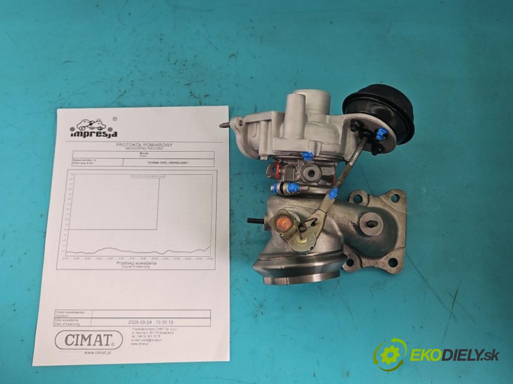 Opel Grandland 2017–2024 1.2 T 131 hp manual 96 kW 1199 cm3 5- Turbodmychadlo repasováno 836250-2