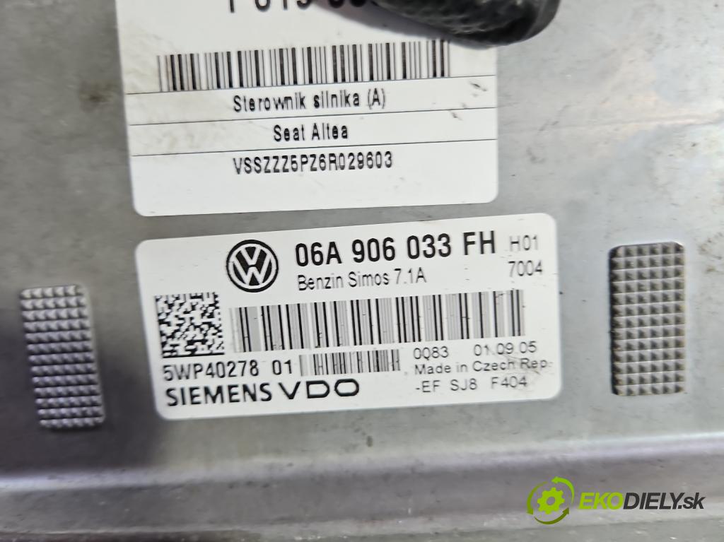 Seat Altea 1.6 8V 102 hp manual 75 kW 1595 cm3 5- řídící jednotka motoru 06A906033FH