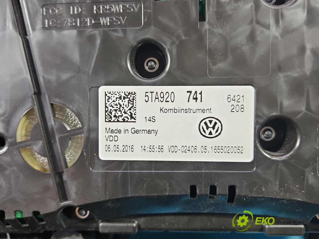 Vw Touran II 2015- 2.0 tdi DFE: 150 HP automatic 110 kW 1968 cm3 5- prístrojovka/ budíky 5TA920741 (Prístrojová doska)