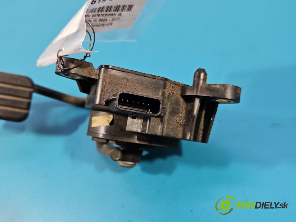 Renault Clio III 2005-2012 1.2 16V 75 HP manual 55 kW 1149 cm3 5- pedal plyn potenciometr: 8200297335