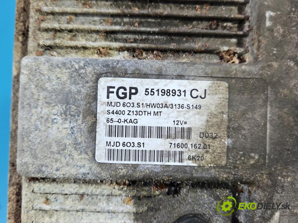 Opel Corsa D 2006-2014 1.3 cdti 90 HP manual 66 kW 1248 cm3 3- riadiaca jednotka motora 55198931