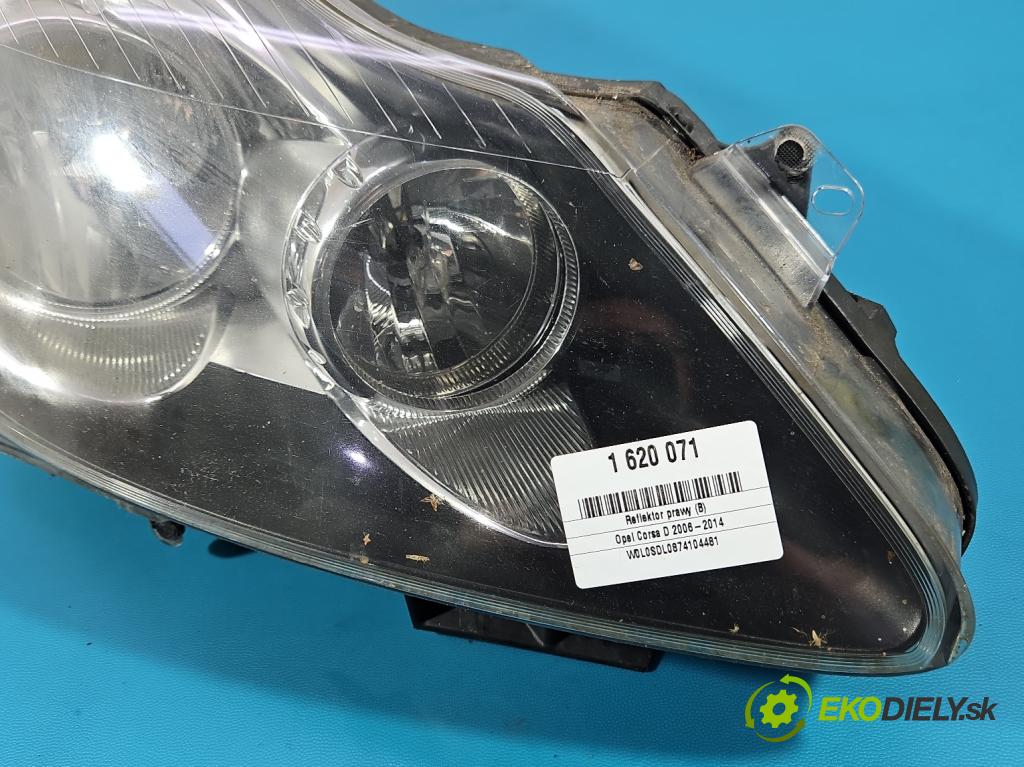 Opel Corsa D 2006-2014 1.3 cdti 90 HP manual 66 kW 1248 cm3 3- Reflektor: pravý 13217454 (Svetlo predné pravé)