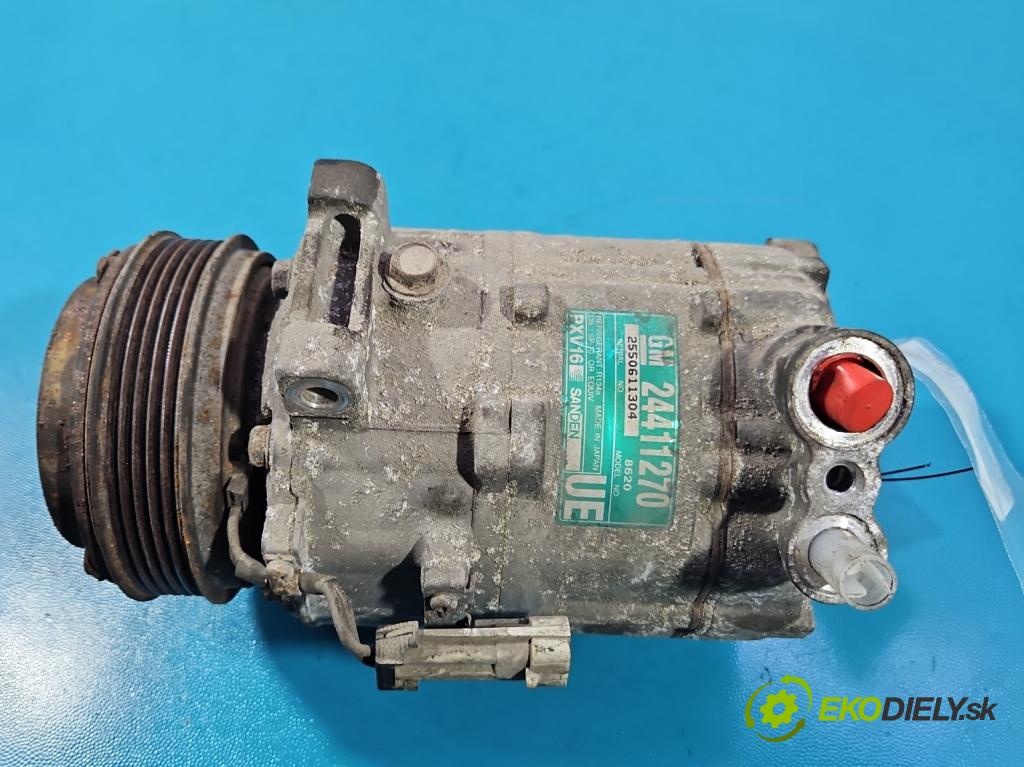 Saab 9-3 II 2002-2012 1.8 16V 122 HP manual 90 kW 1796 cm3 4- Kompresor: klimatizácie 24411270 (Kompresor klimatizácie)