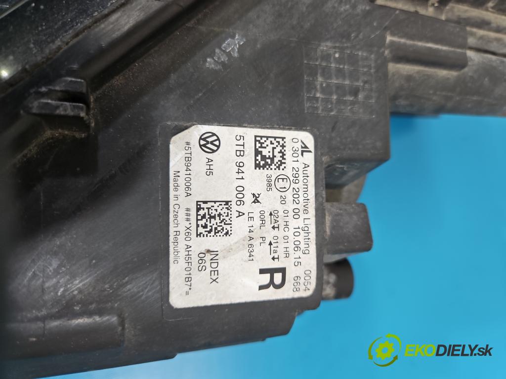 Vw Touran II 2015- 2.0 tdi DFE: 150 HP automatic 110 kW 1968 cm3 5- Reflektor: pravý 5TB941006A (Svetlo predné pravé)