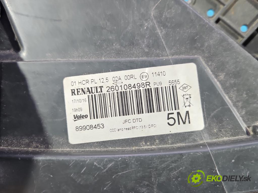 Renault Espace V 2014-2023 1.6 dci 160 HP automatic 118 kW 1598 cm3 5- Reflektor: pravý 260108498R (Svetlo predné pravé)