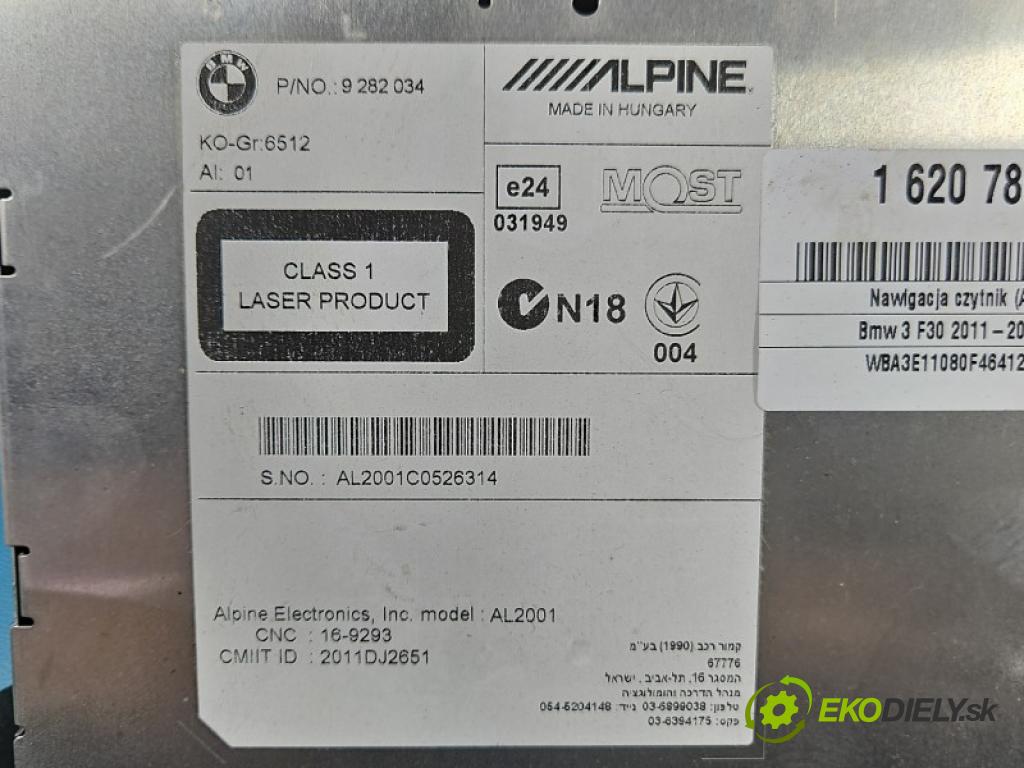 Bmw 3 F30 2011-2018 2.0d 163 hp automatic 120 kW 1995 cm3 4- Navigace: čtečka 9282034