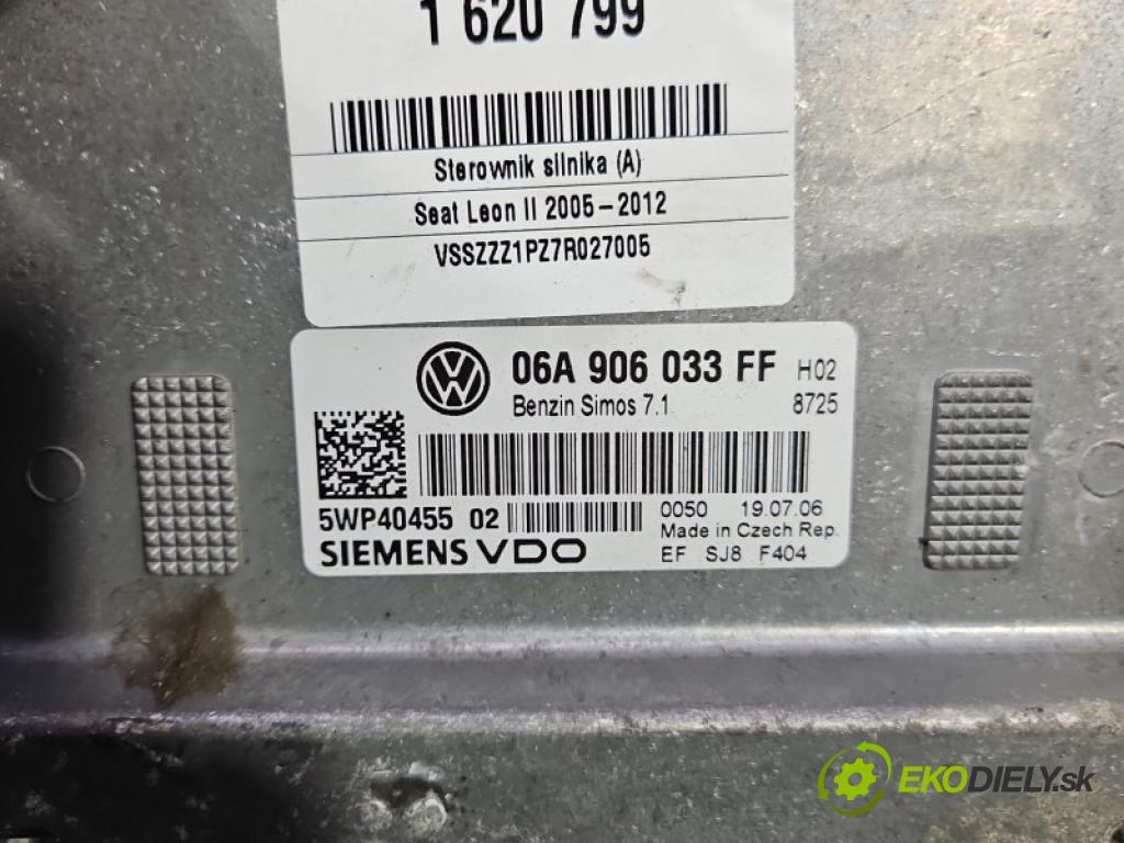 Seat Leon II 2005-2012 1.6 8V 102 HP manual 75 kW 1595 cm3 5- riadiaca jednotka motora 06A906033FF