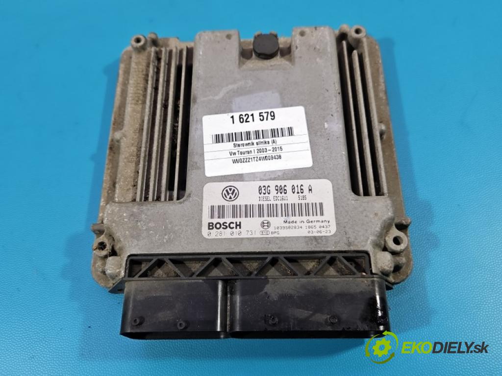 Vw Touran I 2003-2015 1.9 tdi 101 HP manual 74 kW 1896 cm3 5- riadiaca jednotka motora 0281010731