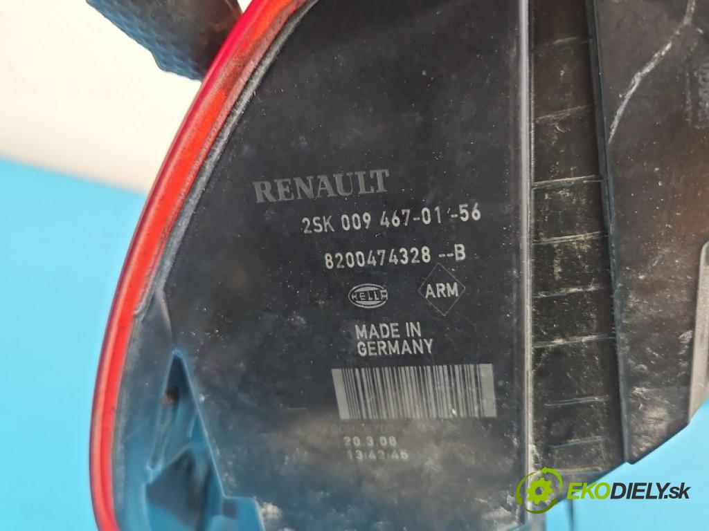 Renault Scenic II 2003-2009 2.0 16V 135 hp manual 99 kW 1998 cm3 5- světlo zadní levé blatník: 8200474328B