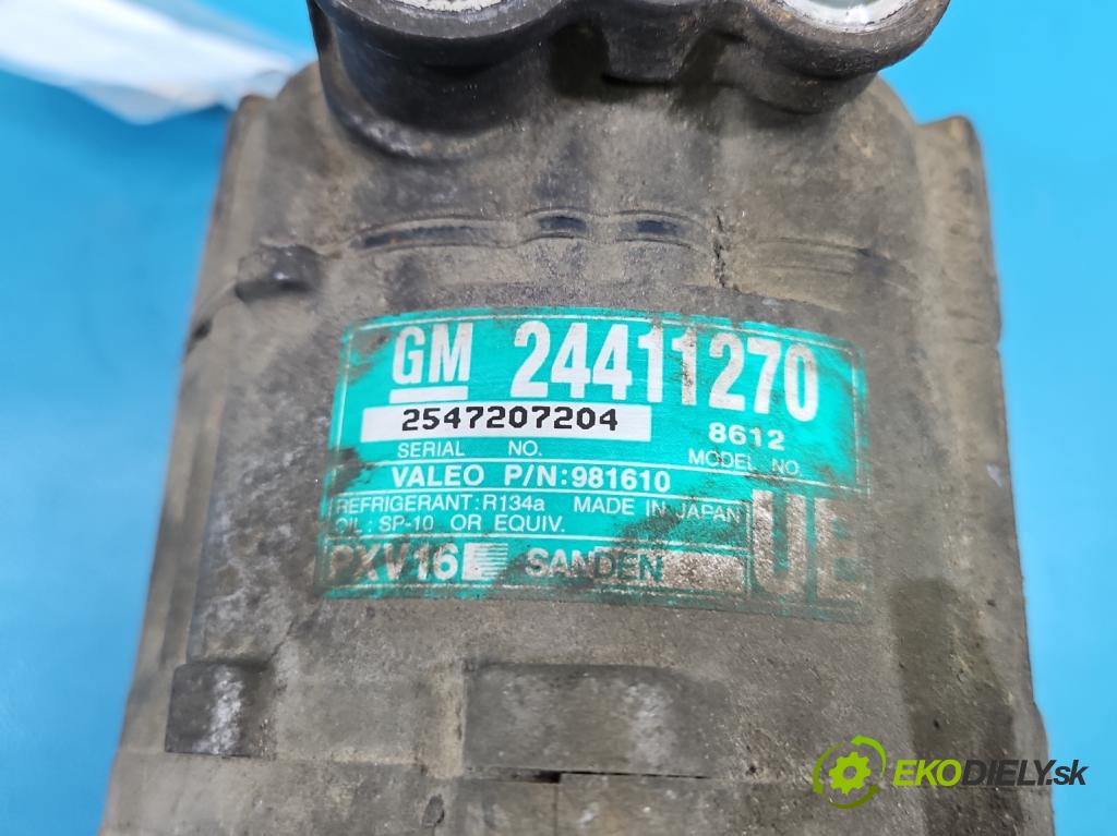 Opel Vectra C 2002-2008 1.8 16V 122 HP manual 90 kW 1799 cm3 5- Kompresor: klimatizácie 24411270 (Kompresor klimatizácie)