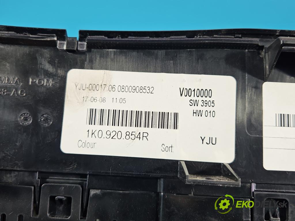 Vw Golf V 2003-2009 1.9 tdi 105 HP manual 77 kW 1896 cm3 5- prístrojovka/ budíky 1K0920854R (Prístrojová doska)