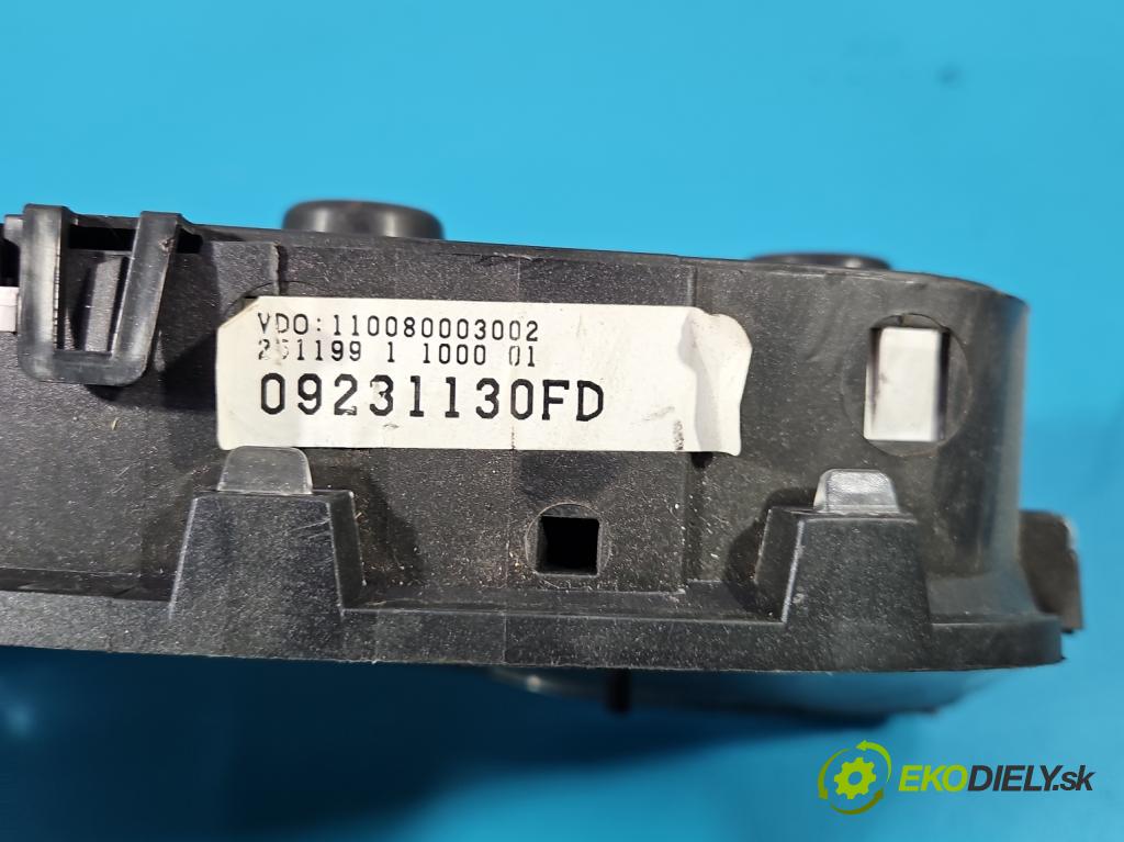Opel Astra II 1998-2009 1.6 8V 75 HP manual 55 kW 1598 cm3 5- prístrojovka/ budíky 09231130FD (Prístrojová doska)