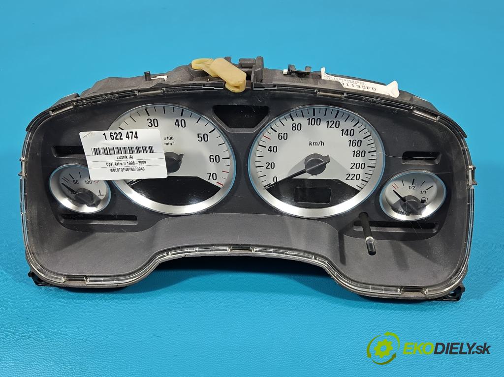 Opel Astra II 1998-2009 1.6 8V 75 HP manual 55 kW 1598 cm3 5- prístrojovka/ budíky 09231130FD (Prístrojová doska)