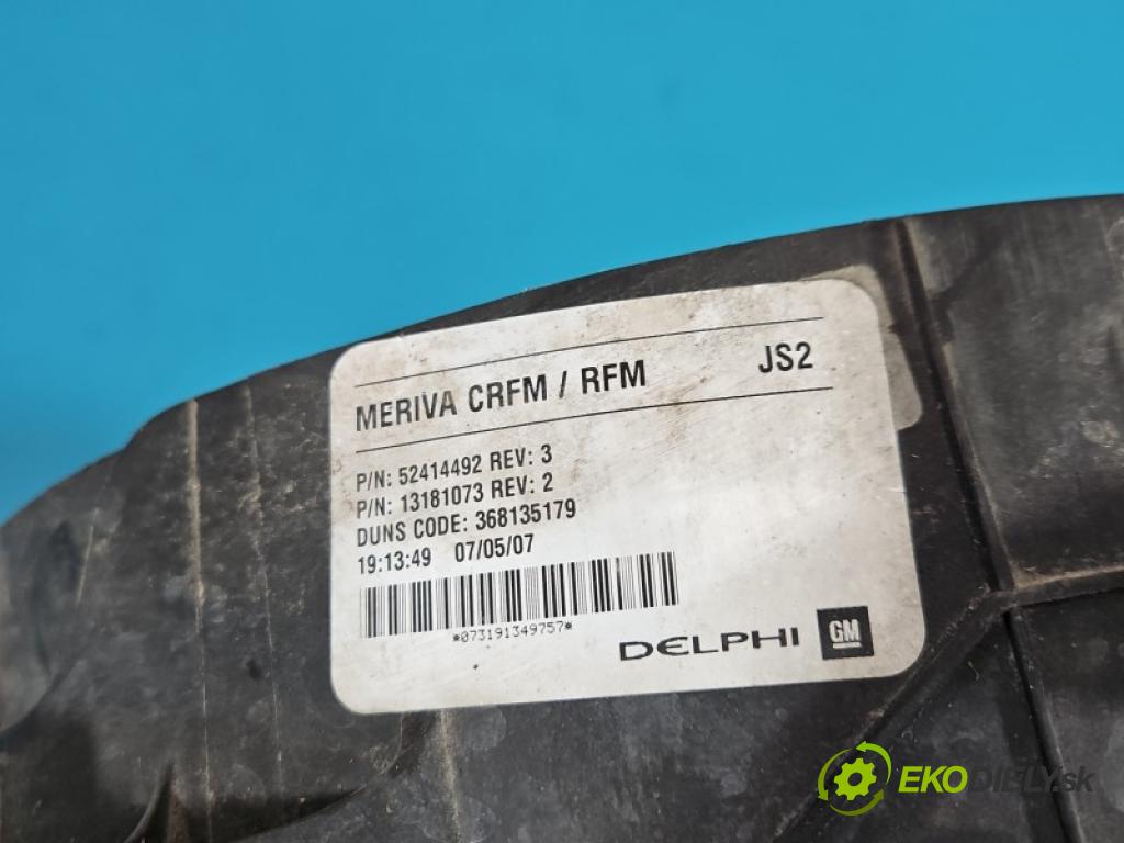 Opel Meriva A 2002-2010 1.6 16V 105 hp manual 77 kW 1598 cm3 5- ventilátor chladič 13181073