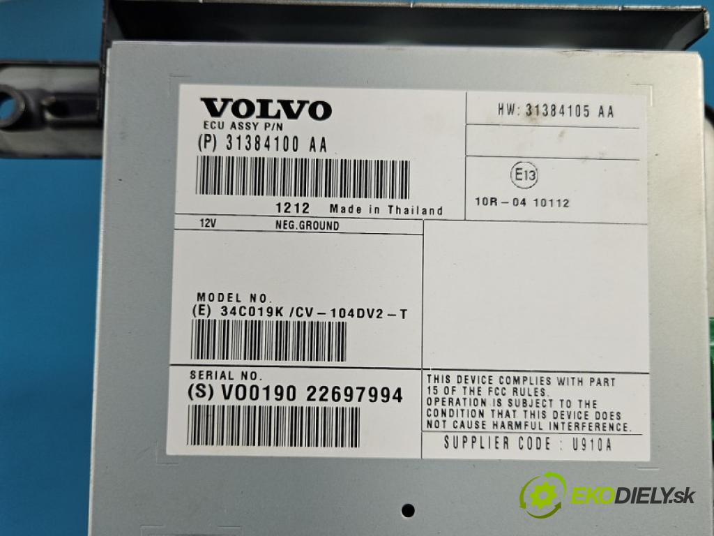 Volvo XC60 I 2008-2017 2.0d 163 HP manual 120 kW 1984 cm3 5- Zesilovač: 31384100 (Zosilňovač)