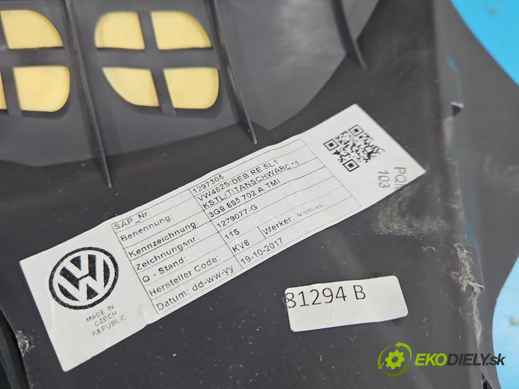 Vw Passat B8 2014- 2.0 tdi 190 hp automatic 140 kW 1968 cm3 5- Pohovka: zadní  (Sedadlo)