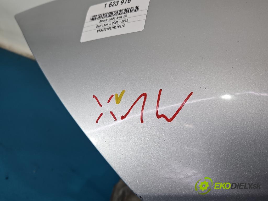 Seat Leon II 2005-2012 1.6 8V 102 HP manual 75 kW 1595 cm3 5- blatník predné ľavý  (Blatník predný ľavý)