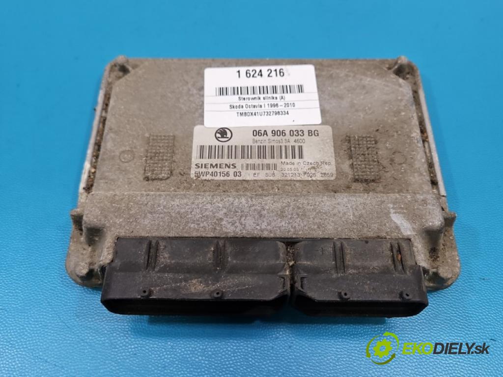 Skoda Octavia I 1996-2010 1.6 8V 102 HP manual 75 kW 1595 cm3 5- riadiaca jednotka motora 06A906033BG