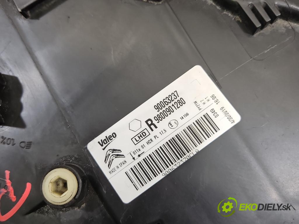 Citroen C4 Cactus 2014-2020 1.6 hdi 99 HP manual 73 kW 1560 cm3 5- Reflektor: pravý 9800901280 (Svetlo predné pravé)