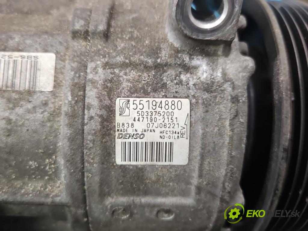 Fiat Punto Grande 1.4 8V 350A1000 77 hp manual 57 kW 1368 cm3 3- Kompresor: klíma 55194880 (Kompresor klimatizace)