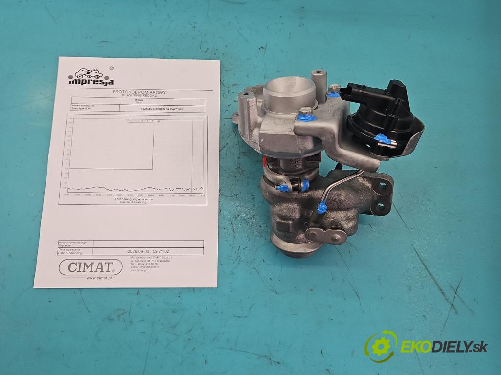 Citroen C4 Cactus 2014-2020 1.6 hdi 99 hp manual 73 kW 1560 cm3 5- Turbodmychadlo repasováno 49172-03000