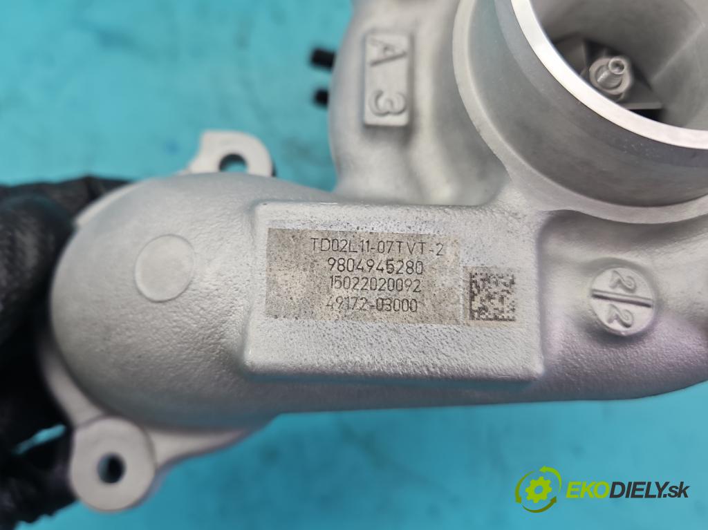 Citroen C4 Cactus 2014-2020 1.6 hdi 99 hp manual 73 kW 1560 cm3 5- Turbodmychadlo repasováno 49172-03000