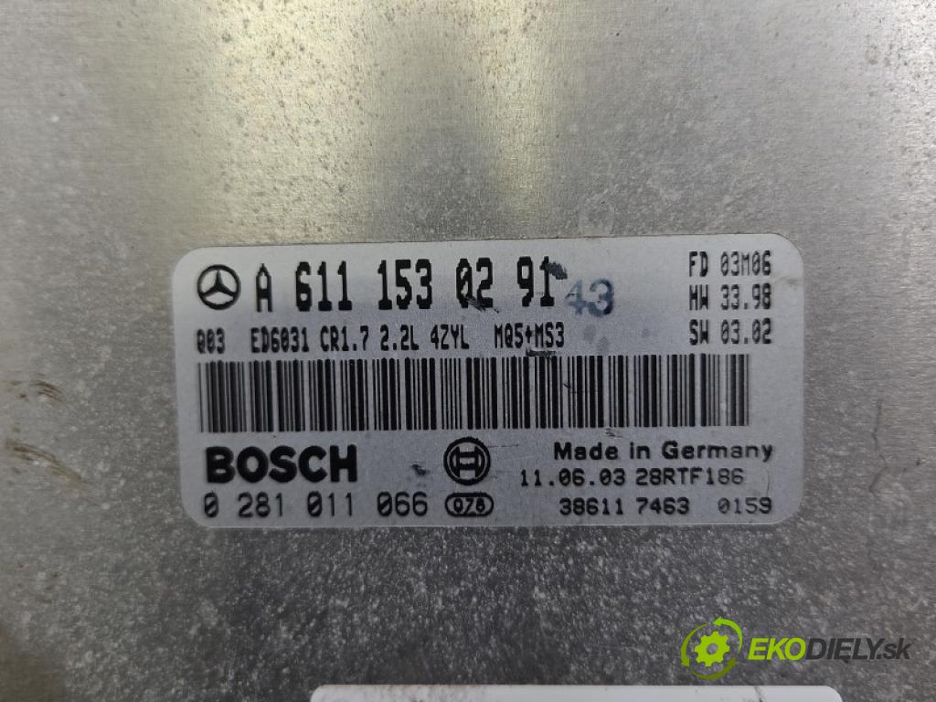 Mercedes Vito W638 1996-2003 2.2 CDI 122 HP manual 90 kW 2148 cm3 5- riadiaca jednotka motora A6111530291
