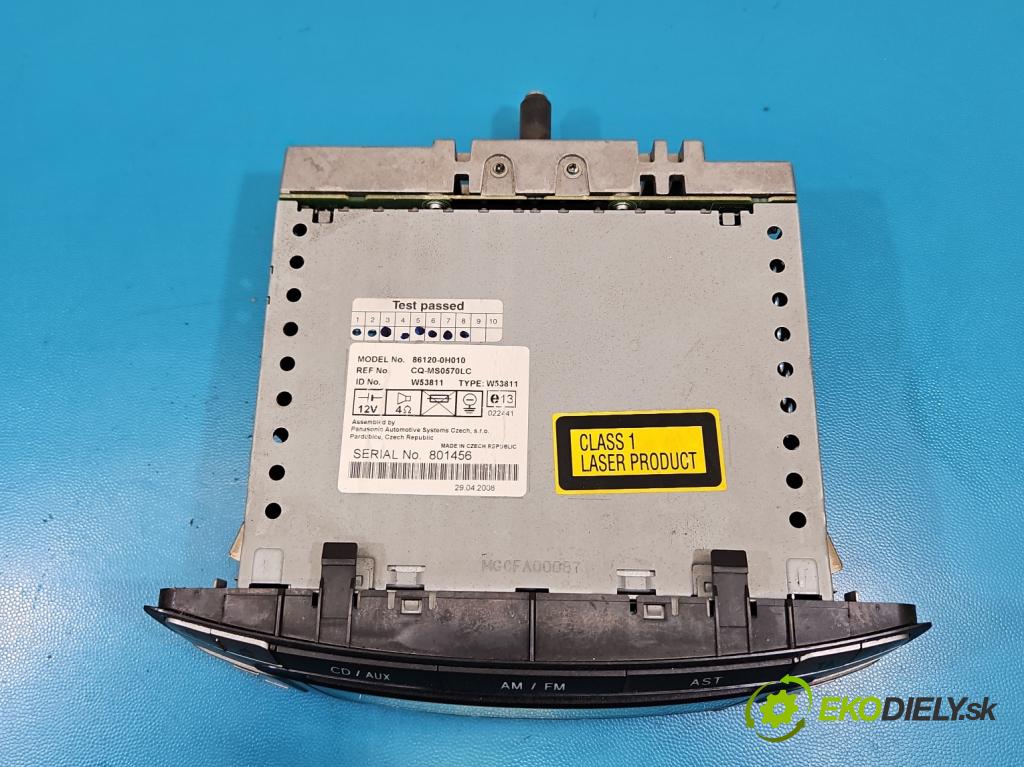 Toyota Aygo 2005-2014 1.0 12V 68 HP manual 50 kW 998 cm3 3- Radio originál 86120-0H010