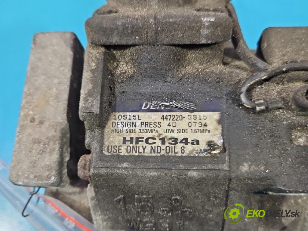 Toyota Avensis I T22 1997-2003 1.8 vvti 129 HP manual 95 kW 1794 cm3 5- Kompresor: klimatizácie 447220-3915 (Kompresor klimatizácie)