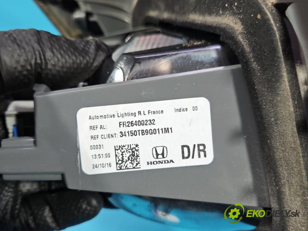 Honda Civic IX 2011-2017 1.8 i-VTEC: 141 HP manual 104 kW 1798 cm3 5- svetlo / reflektor zadné pravé kufrové dvere 34150TB9G011M1