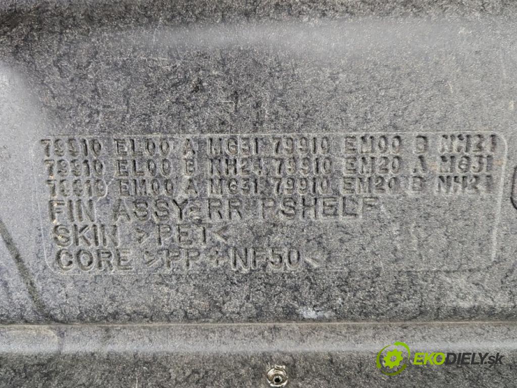 Nissan Tiida 1.8 16V 124 hp automatic 91 kW 1798 cm3 5- pláto zadní  (Kryt zavazadlového prostoru)