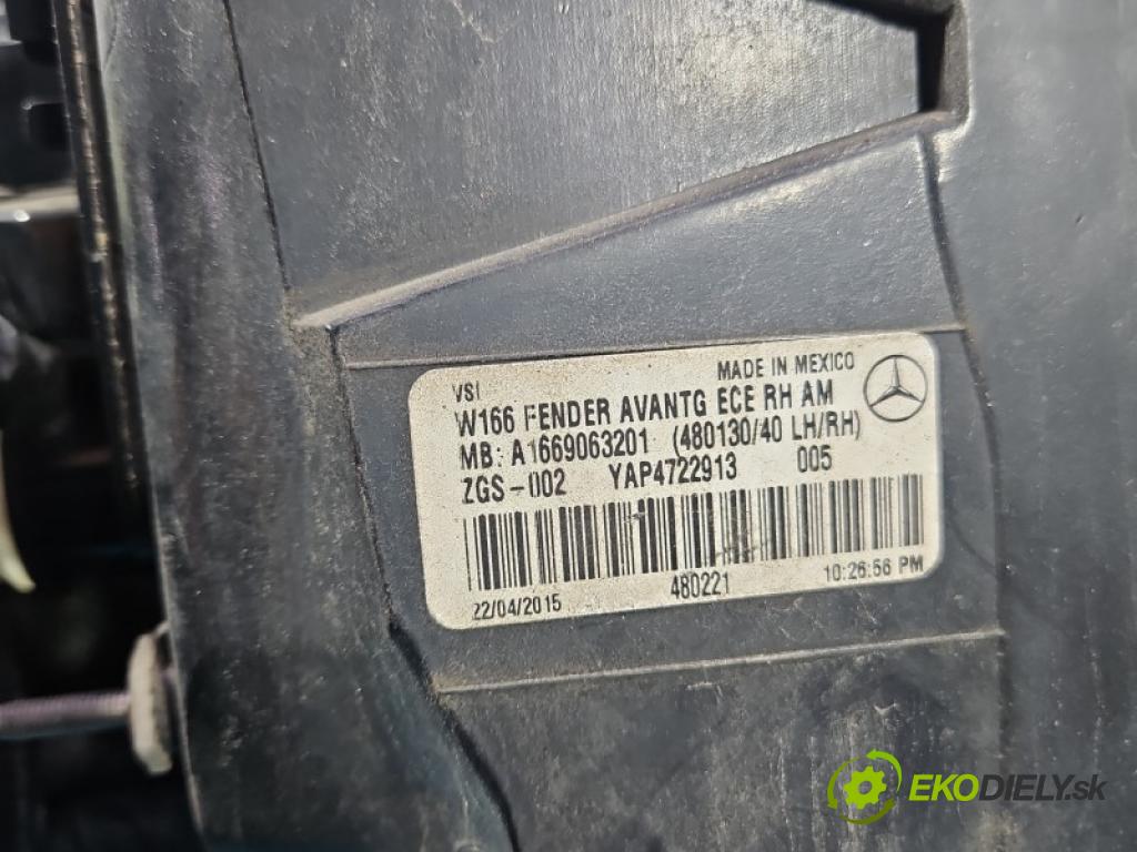 Mercedes ML W166 2011-2015 3.0 CDI 642.826 automatic 189 kW 2987 cm3 5- světlo zadní pravé blatník: A1669063201