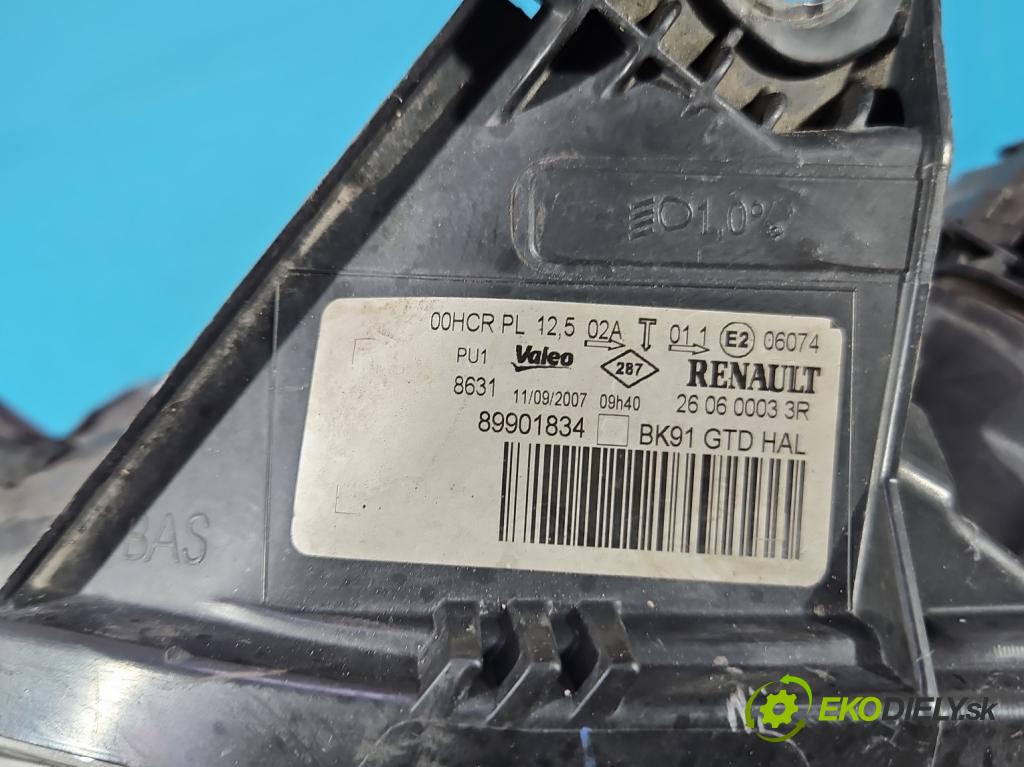Renault Laguna III 2007-2015 2.0 16V 140 HP manual 103 kW 1997 cm3 5- Reflektor: ľavý 260600033R (Kľučka dverí ostatné)