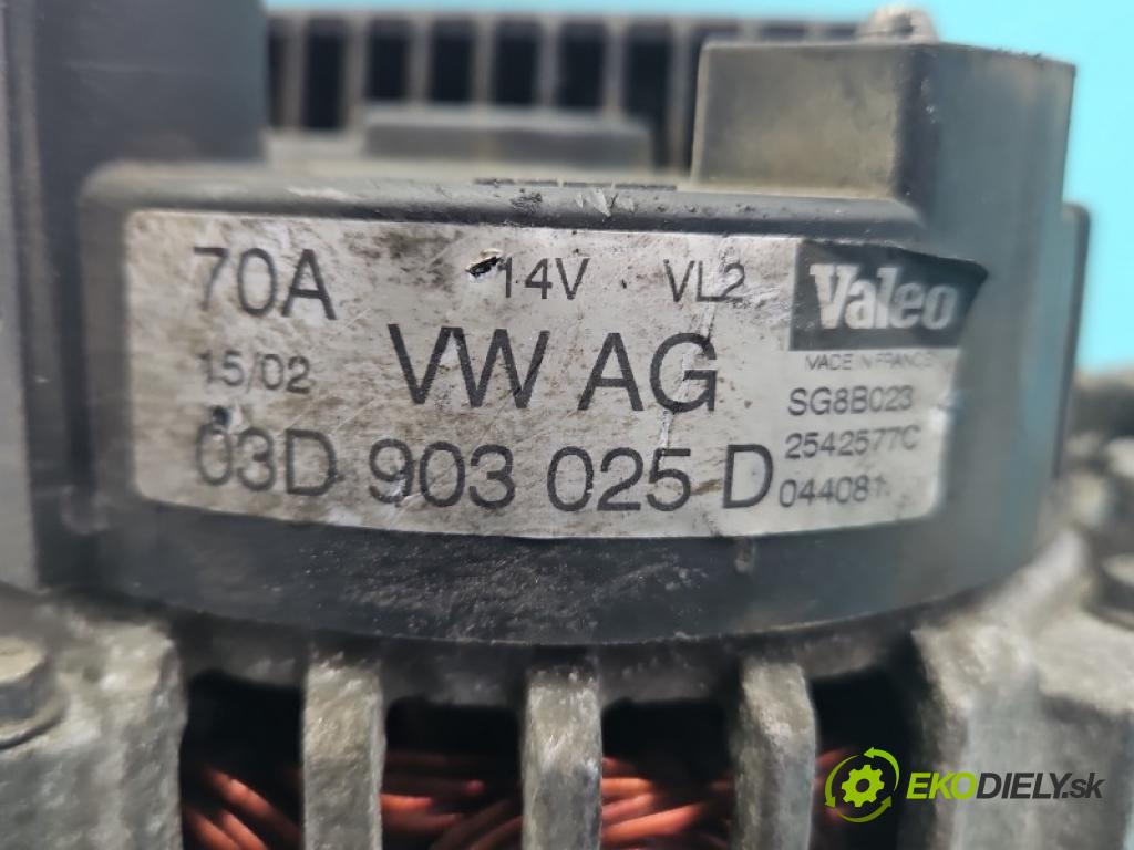 Vw Polo IV 9N 2001-2009 1.2 12V 64 HP manual 47 kW 1198 cm3 5- Alternator 03D903025D (Alternátor)