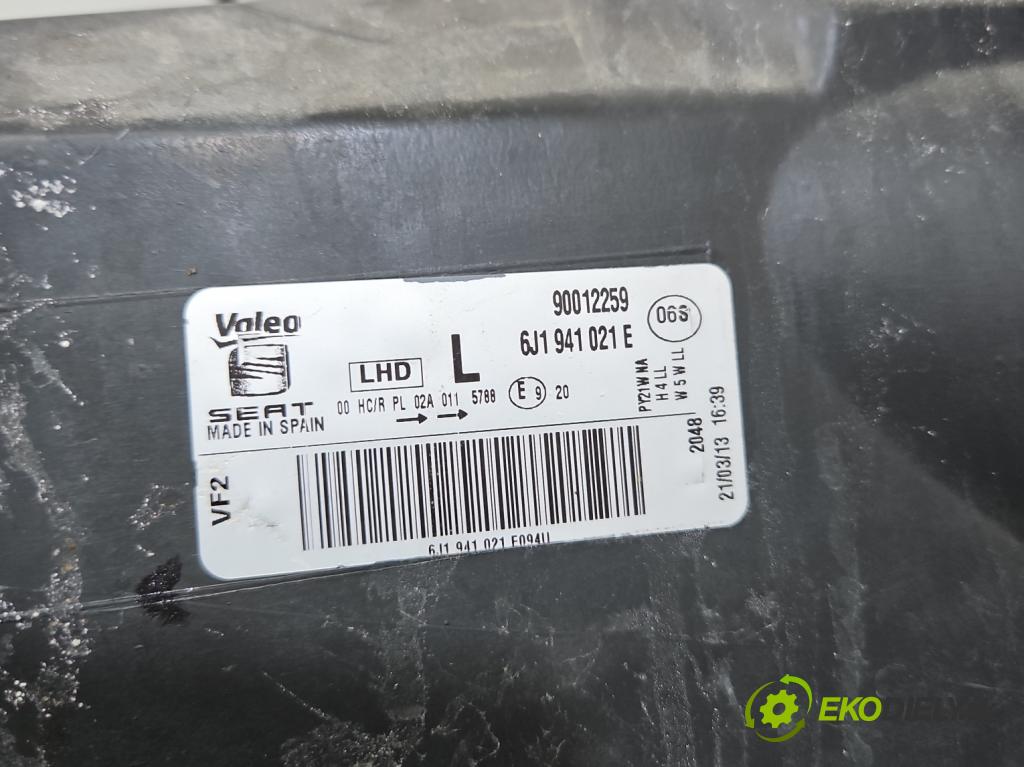 Seat Ibiza IV 6J 2008-2017 1.2 TSI 105 HP manual 77 kW 1197 cm3 5- Reflektor: ľavý 6J1941021E (Kľučka dverí ostatné)