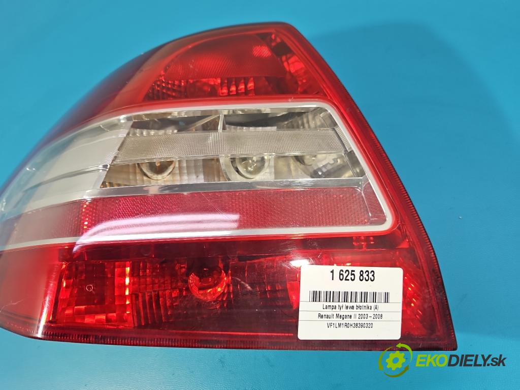 Renault Megane II 2003-2008 1.6 16V 111KM manual 82 kW 1598 cm3 4- svetlo / reflektor zadné ľavé blatník 8200757700