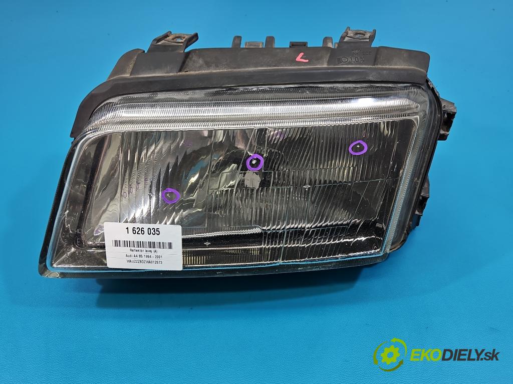 Audi A4 B5 1994-2001 1.9 tdi 110 HP manual 81 kW 1896 cm3 4- Reflektor: ľavý 1307022194 (Kľučka dverí ostatné)
