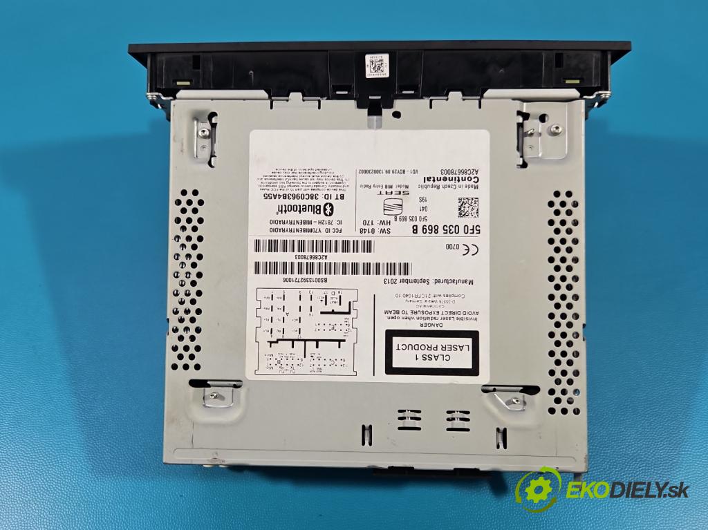 Seat Leon III 2012-2020 1.2 TSI 86 HP manual 63 kW 1197 cm3 3- Radio originál 5F0035869B