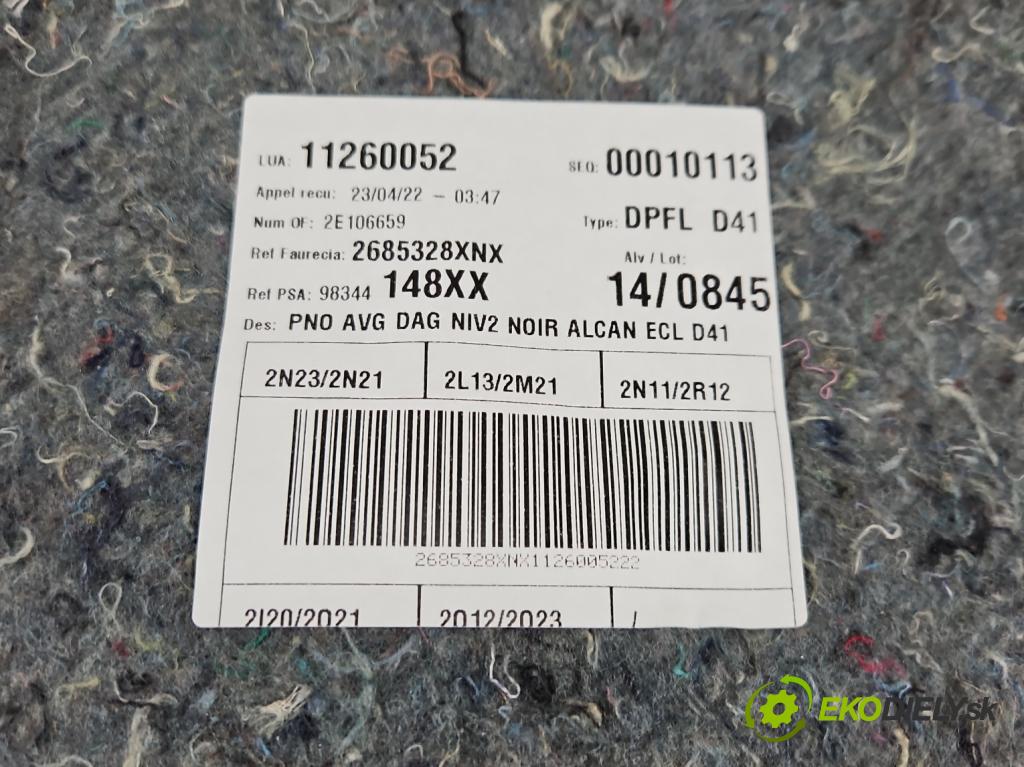 DS 4 II 2021- 1.6 T 181KM automatic 133 kW 1598 cm3 5- Čalounictví: dvere predné ľavé 2690928XNX