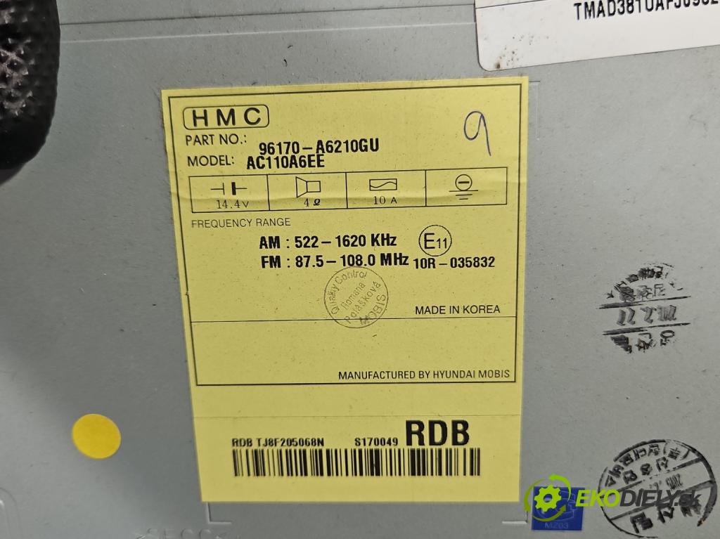 Hyundai I30 II 2012-2016 1.6 crdi 110 HP manual 81 kW 1582 cm3 5- Radio originál 96170-A6210GU