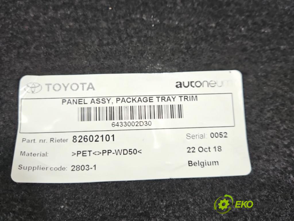 Toyota Auris II 2012-2018 1.6 16V 132 hp manual 97 kW 1598 cm3 5- pláto zadní  (Kryt zavazadlového prostoru)