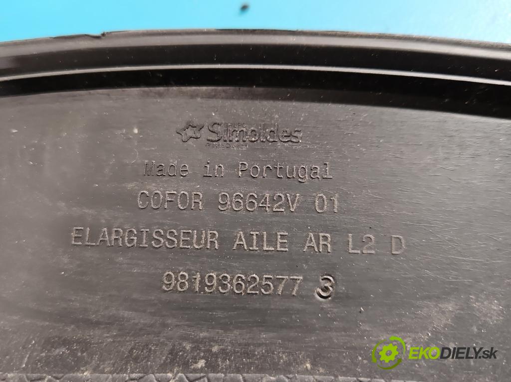 Peugeot Rifter 1.5 hdi 131 hp manual 96 kW 1499 cm3 5- lišta blatník: zadní pravé 9819362577 (Lišta)
