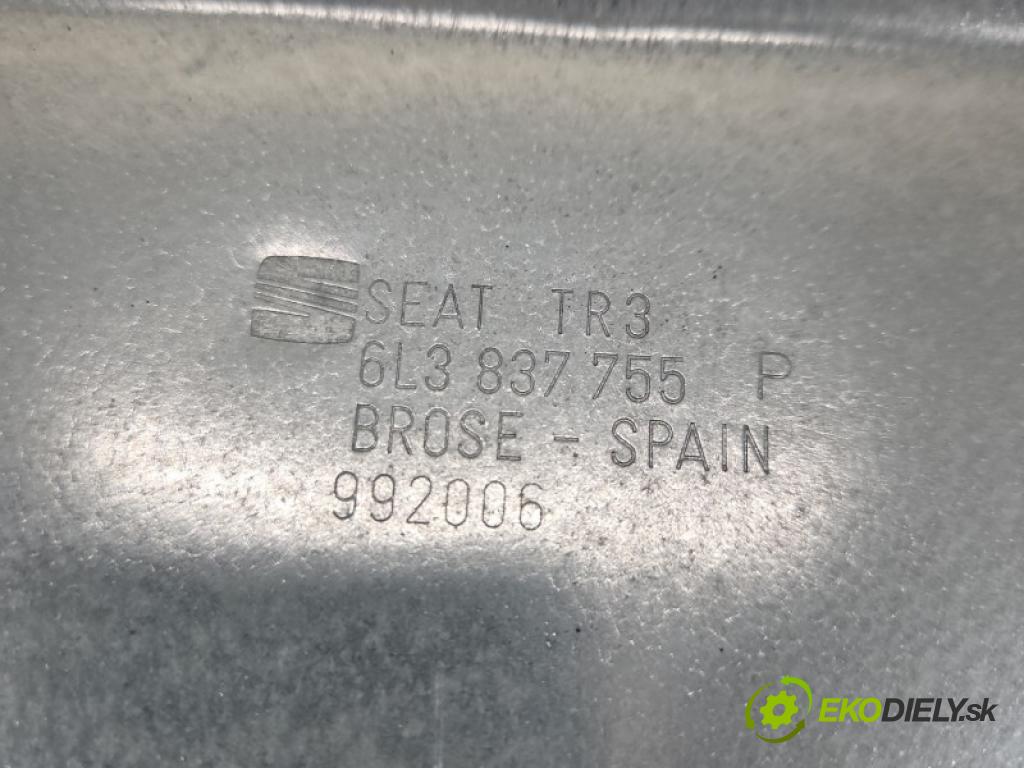 Seat Ibiza III 6L 2002-2008 1.2 12V AZQ 64 HP manual 47 kW 1198 cm3 3- mechanizmus okna predné ľavý 6L3837751BF
