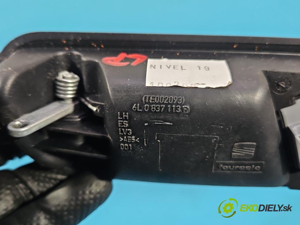 Seat Ibiza III 6L 2002-2008 1.2 12V AZQ 64 HP manual 47 kW 1198 cm3 3- rukoväť uvnitř: predné ľavé 6L0837113D